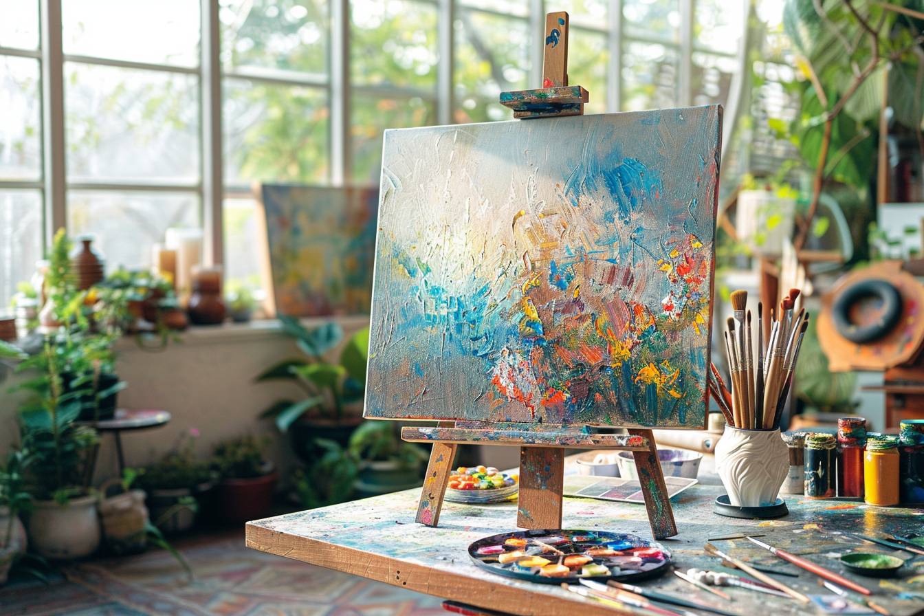 Palette de couleurs harmonieuses appliquées dans un espace de vie ouvert pour illustrer les techniques de peinture créatives