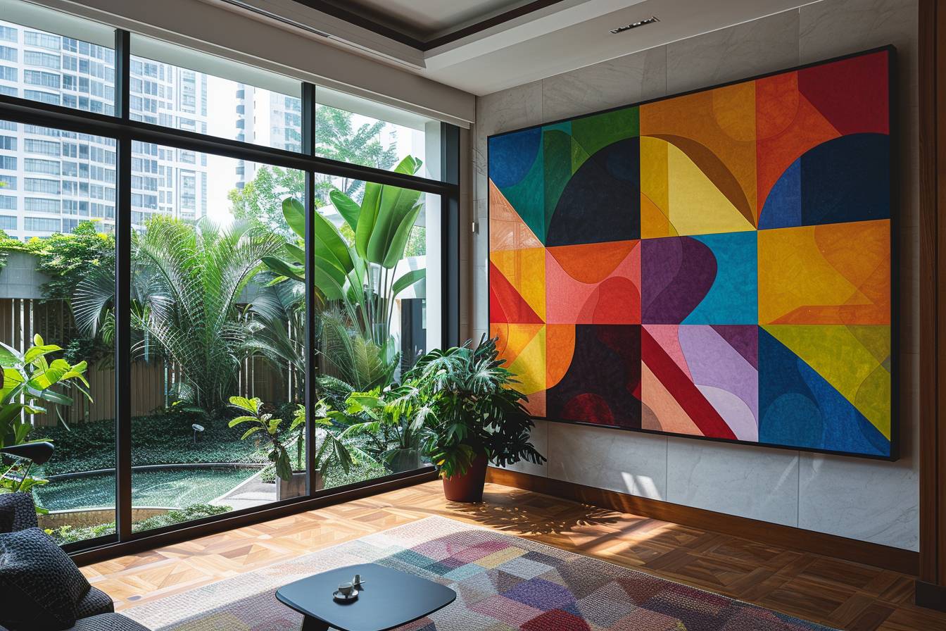 espace de vie moderne et spacieux harmonisant les couleurs de peinture dans une maison ouverte